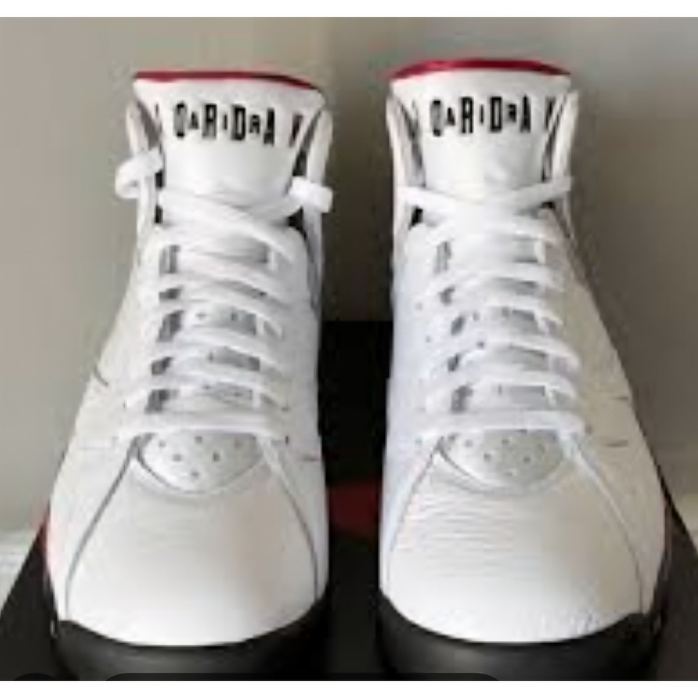 Air Jordan 7 Retro White Metallic Gold Cardinal Red Sneakers Shoes‎